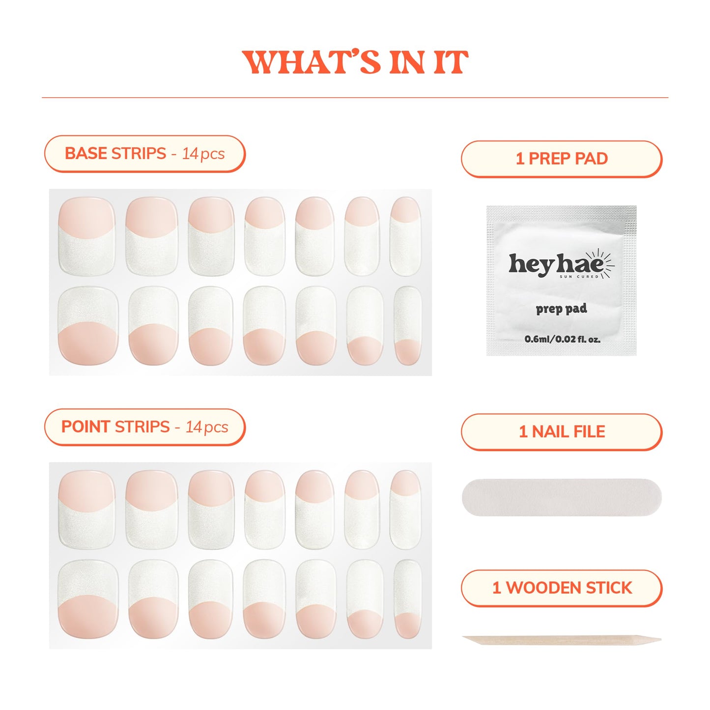 Heyhae Essentials Bundle - Semi Cured Gel Nail Strips (Hey, Dinner at 6?) + Got to Go Remover [2 Pack]