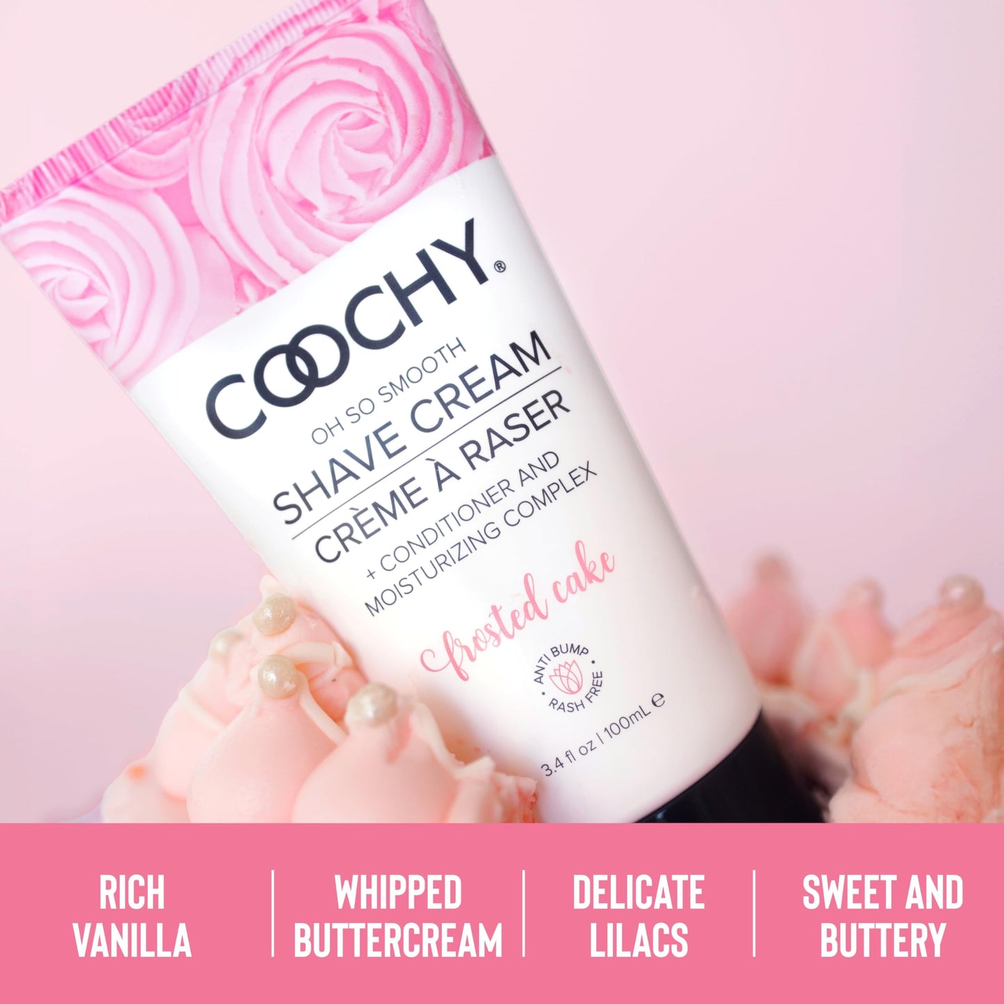 COOCHY Shave Cream - Moisturizing Shave Lotion - Gentle Intimate Shaving Cream - For Bikini Area, Underarms, Legs & More - Rash-Free, Hydrating Formula - 32 oz, Frosted Cake