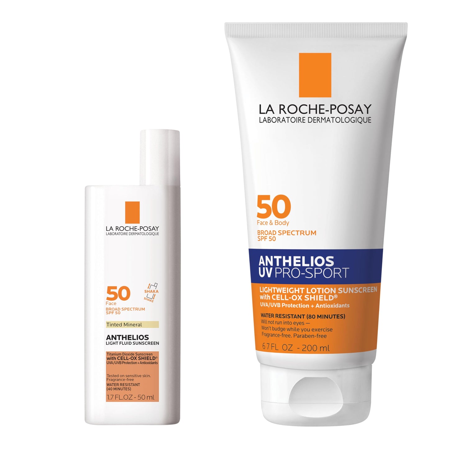 Bundle of La Roche-Posay Anthelios Tinted Sunscreen SPF 40+, Broad Spectrum SPF Zinc Oxide + La Roche Posay Anthelios UV Pro-Sport Sunscreen SPF 50, Daily use for Body & Face