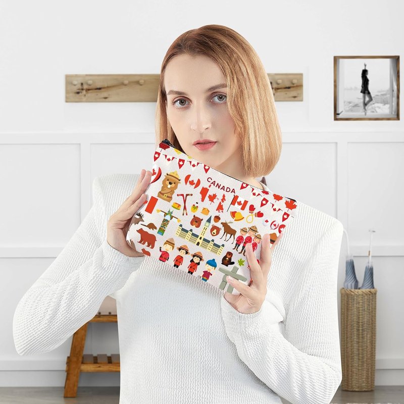 Funny Canada Trip Cosmetic Bag - Travel Makeup Zipper Pouch | Souvenir Gift
