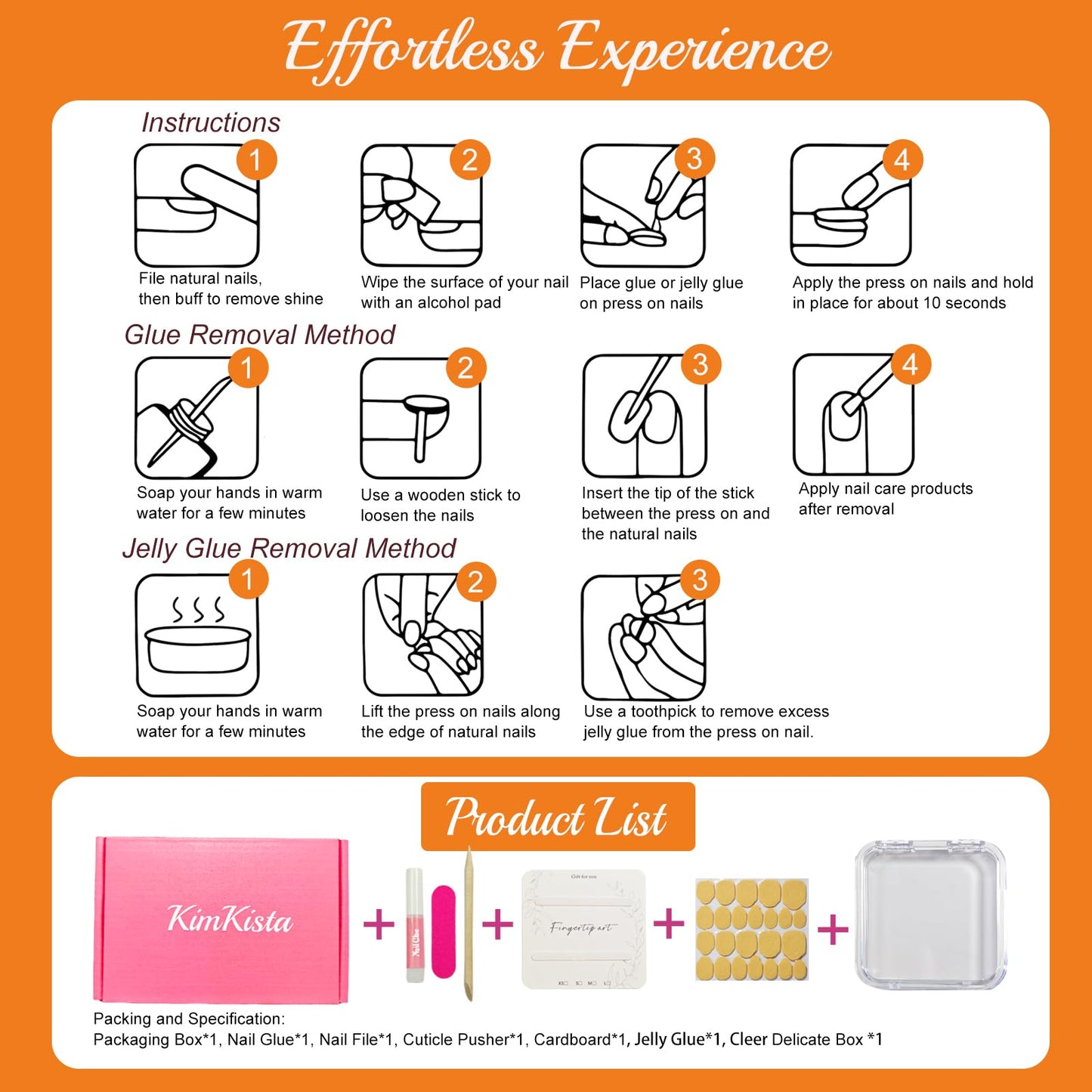 Handmade Press On Nails Almond, Fruit 3D Press On Nails Medium, Orange 3D Nails Strawberry Lemon Fruit With Bubble For Women Gift, Reusable Stick On Fake Nails Kit With Nail Glue(Fruit Fiesta-M)