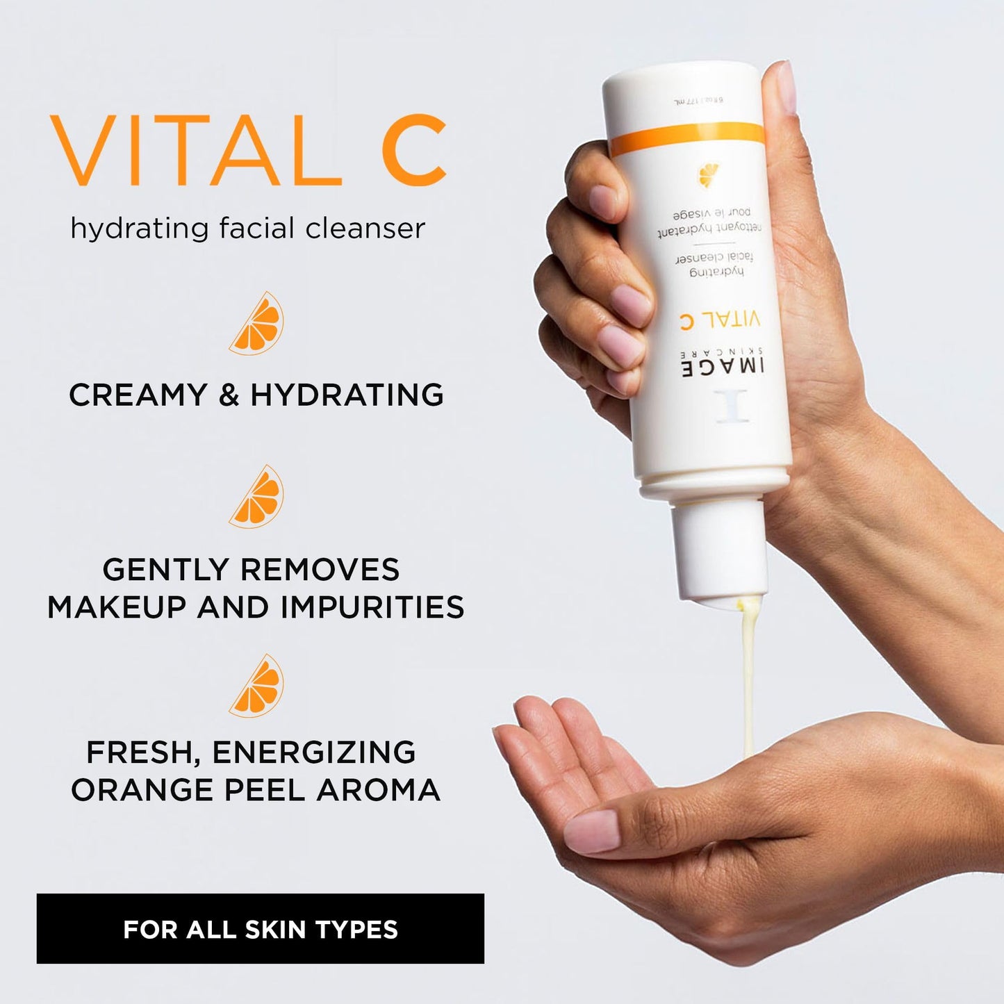 IMAGE Skincare,VITAL C Hydrating Facial Cleanser,Gentle Face Wash with Vitamin C,E and A,6 fl oz,(Pack of 2)