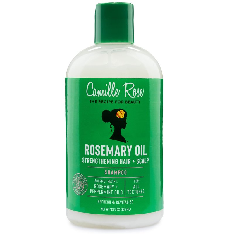 Camille Rose Shampoo, Rosemary Oil Strengthening Hair + Scalp – Helps Remove Build Up from Hair Products, Supports the Look of Thicker, Stronger Growth, 12 Oz