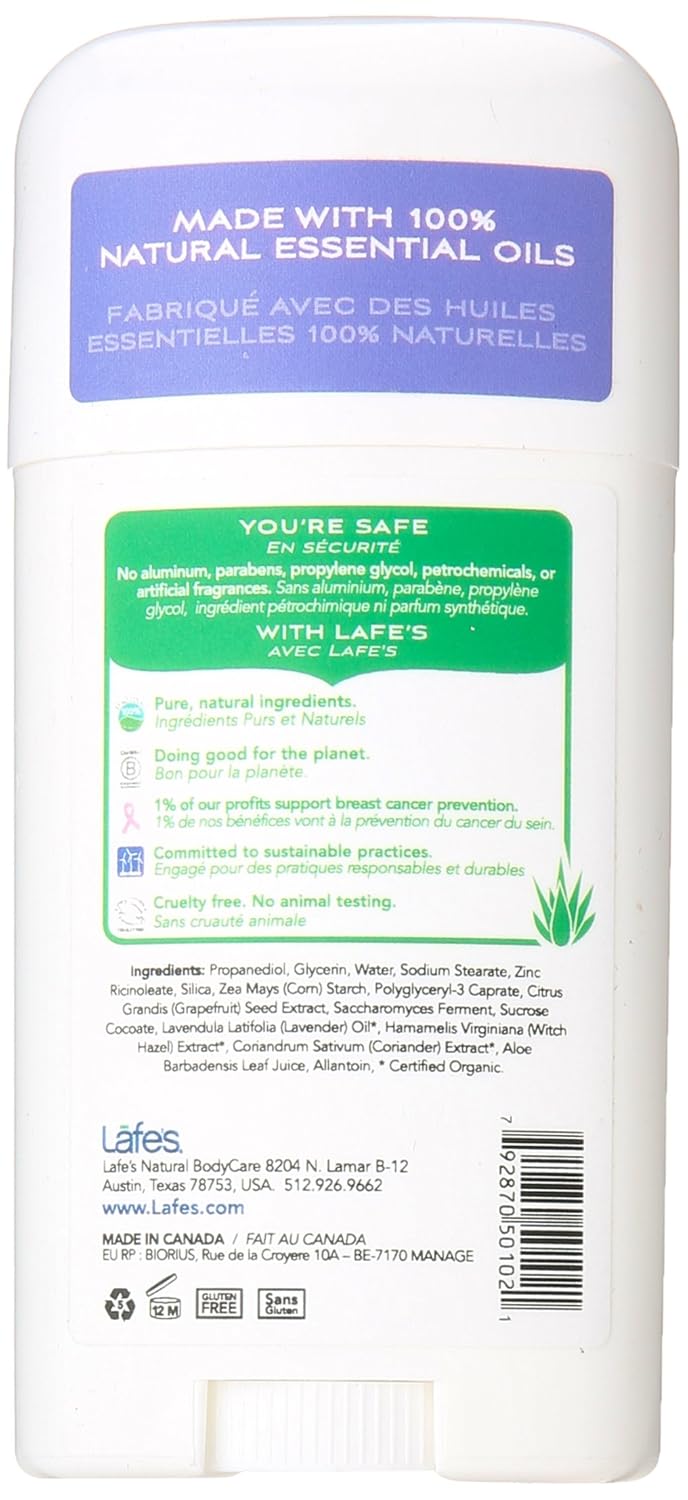 Natural Deodorant Stick - Aluminum Free & Paraben Free | 24-Hour Protection, Lavender & Aloe | 2.25oz (3-Pack)
