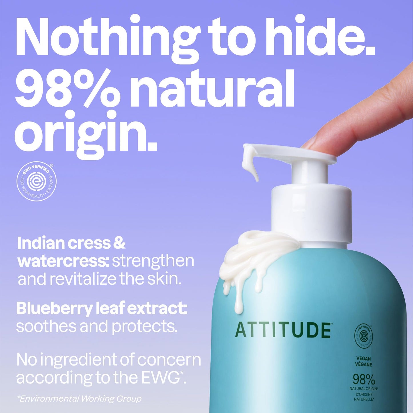 Bundle of ATTITUDE Body Wash and Body Lotion, EWG Verified, Dermatologically Tested, Plant and Mineral-Based Ingredients, Vegan Beauty Products, Extra Gentle, Unscented, 473 mL