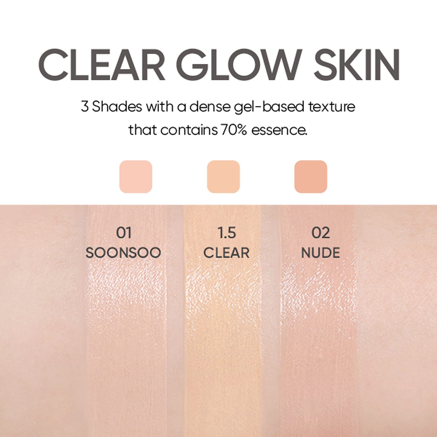 AMUSE SEOUL Dew Jelly Vegan Cushion Foundation (1.5 CLEAR) - Full Coverage, Dewy Glow Finish, Lightweight, Long Lasting, Firming Texture, All Skin Types, Vegan, Korean Makeup