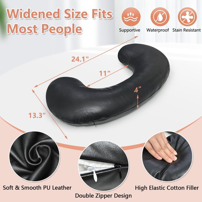 Breast Support Pillow for Massage Tables - Faux Leather Bolster Wedge | Post-Surgery Comfort