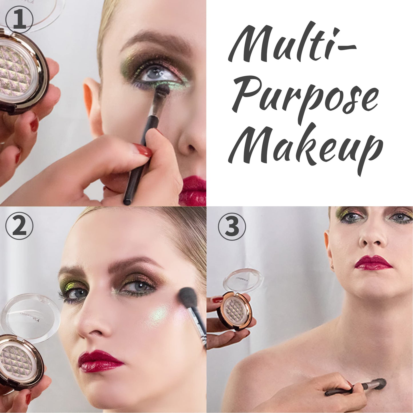 CHARMACY Multichrome Cream Eyeshadow, Intense Color Shifting Creamy Eye Shadows, Highly Pigmented, Metallic Shimmer Eyeshadow