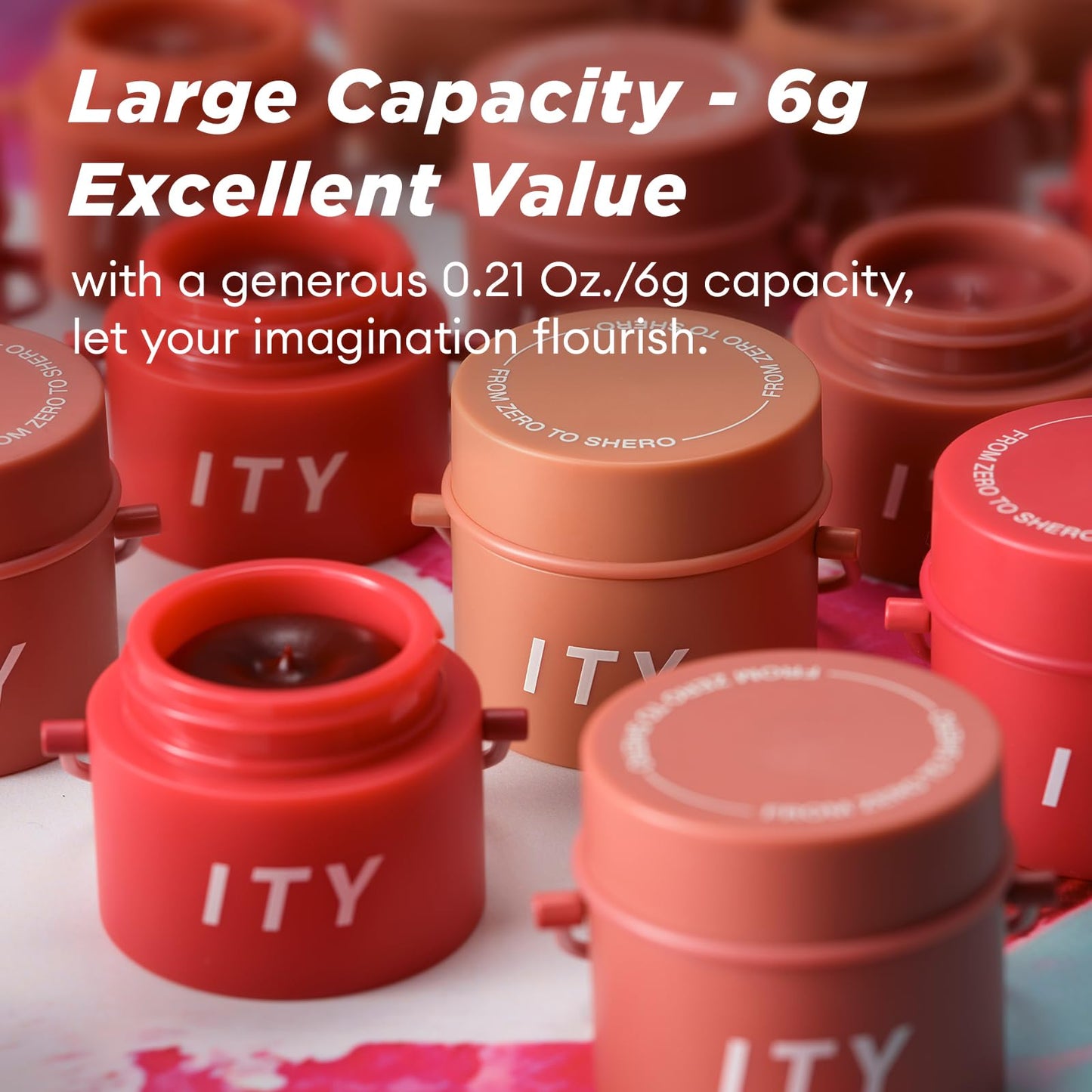 ITY Velvet Matte Finish Lip Stain-Mousse Textured Lip Clay, Red Shade, Conceals Lip Lines, Rich Pigment Lip Tint Lipsticks, 0.14 oz (4g) in Ruby