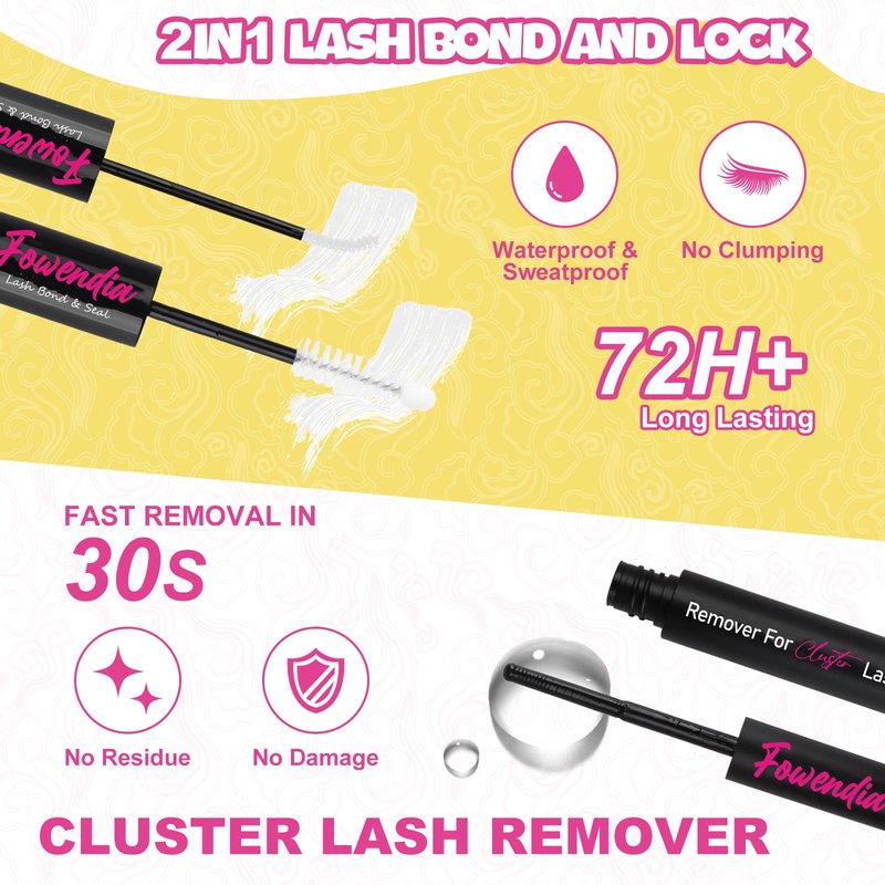 Fowendia Lash Clusters Kit California Sunset 8-18mm Manga Eyelash Clusters DIY Lash Extension Kit Waterproof Wispy Anime Lashes Clusters Ultra-Thin 0.3mm Individual Cluster Eyelash Extensions Kit