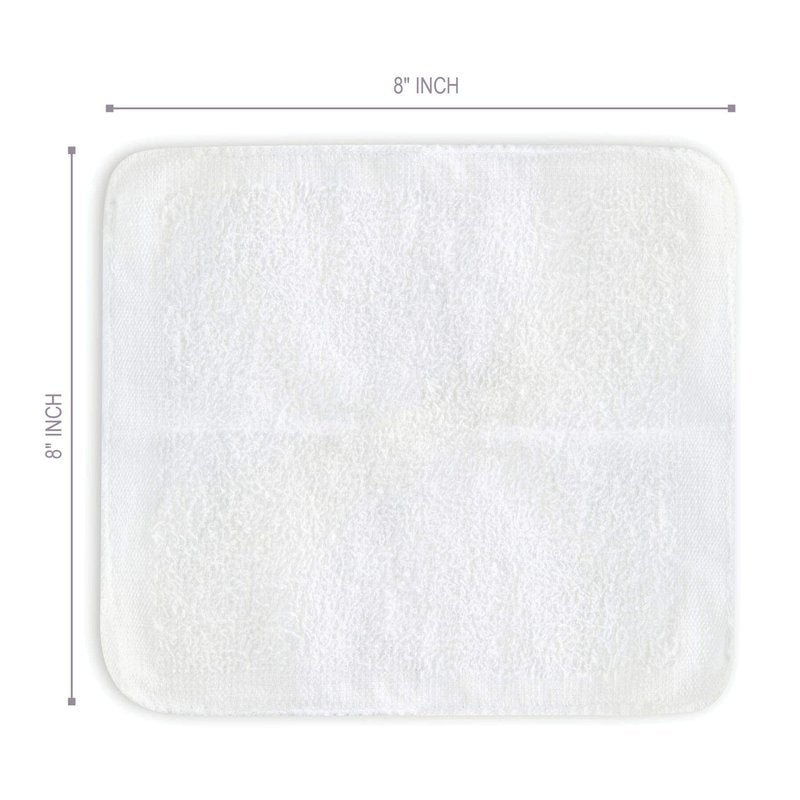 FabbPro Oshibori Moist Terry Cotton Refreshment Towels (25 Pack, 8 x 8 Inches) - White Scented Pre-moistened Essential Oil Infused Towel to Use Hot or Cold - Lemon Scent