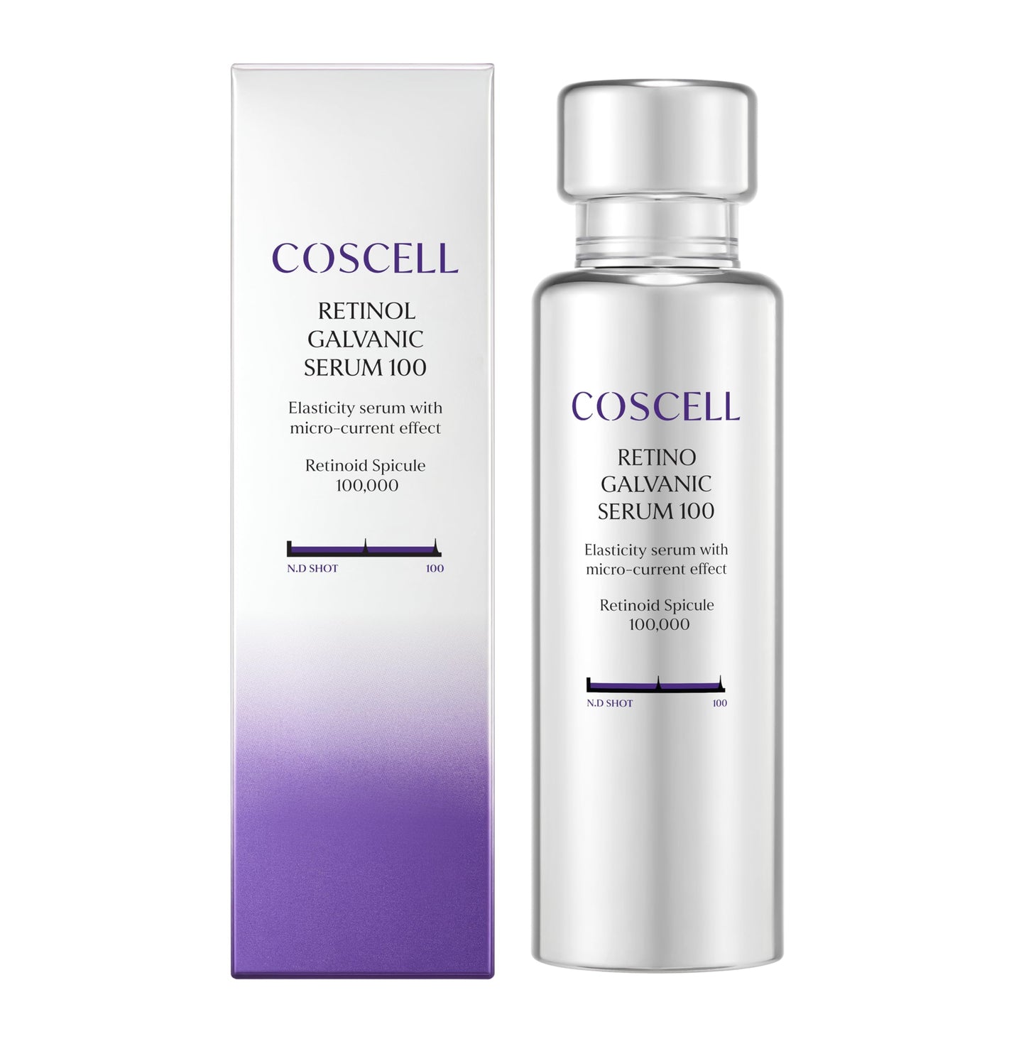 Coscell Retino Galvanic Serum 100, Korean Retinol Face Serum for Firmer-Looking Skin and Smoother Texture, Lightweight Hydrating Fluid for Beginners, Device-Free, 1.76 Oz