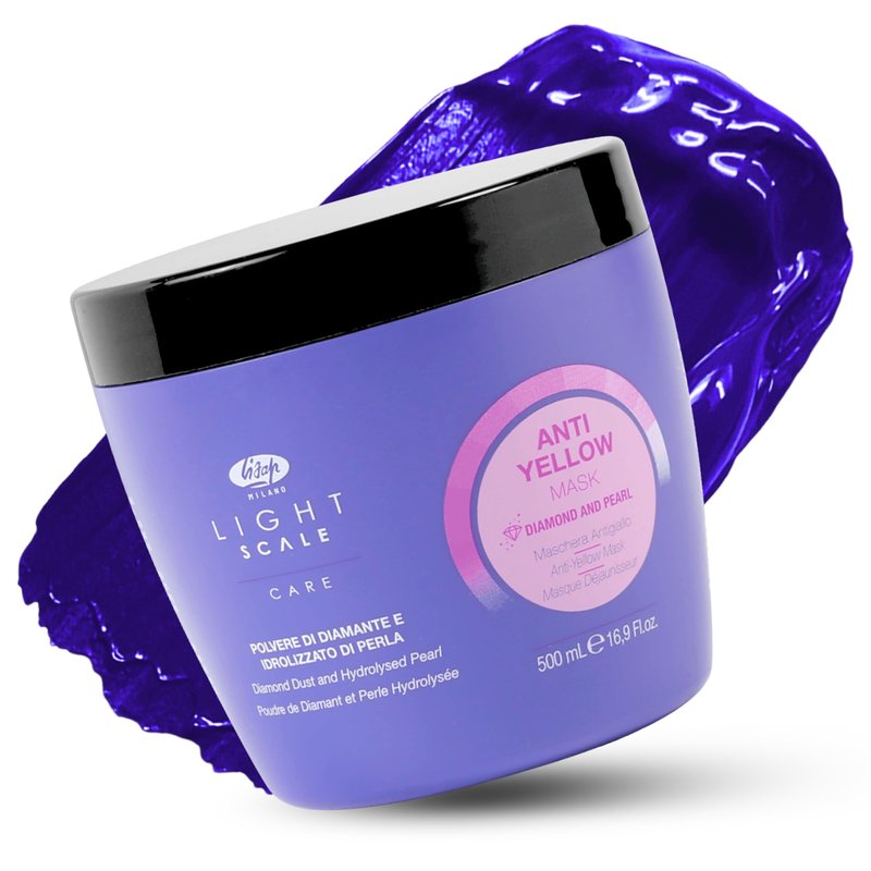 Lisap Purple Hair Mask for Blonde, Silver & Grey Hair - Anti Yellow & Brass hair mask for damaged hair, Deep Conditioning for Bleached & Color Treated Hair, 16.9 fl oz