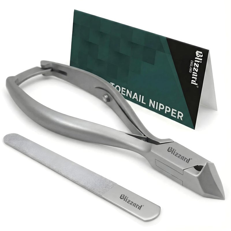 Blizzard Toenail Clippers - Podiatrist Toe Nail Clippers for Thick Nails for Seniors - German Forged Nail Cutter - Heavy Duty Nail Clippers for Men with Toenail File - 5.5" Moon Head, Double Spring