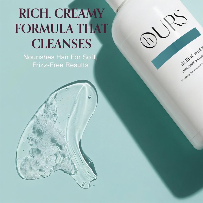 hOURS Sleek Week Smoothing Shampoo for Dry, Dull, & Frizzy Hair - Sulfate-Free Cleanser with Pea Protein, Arginine & Coconut Oil - Smooths, Strengthens & Adds Shine - Color Safe Formula– 8 oz