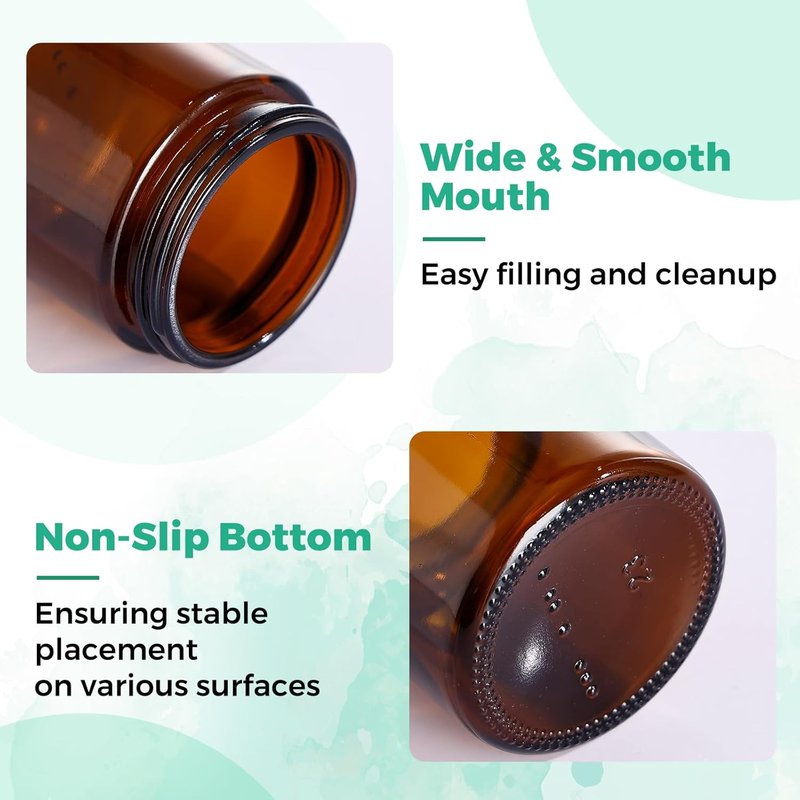 Amber Glass Jars - 4OZ Refillable Airtight Containers for DIY Creams, Lotions & Candles | 36 Pack