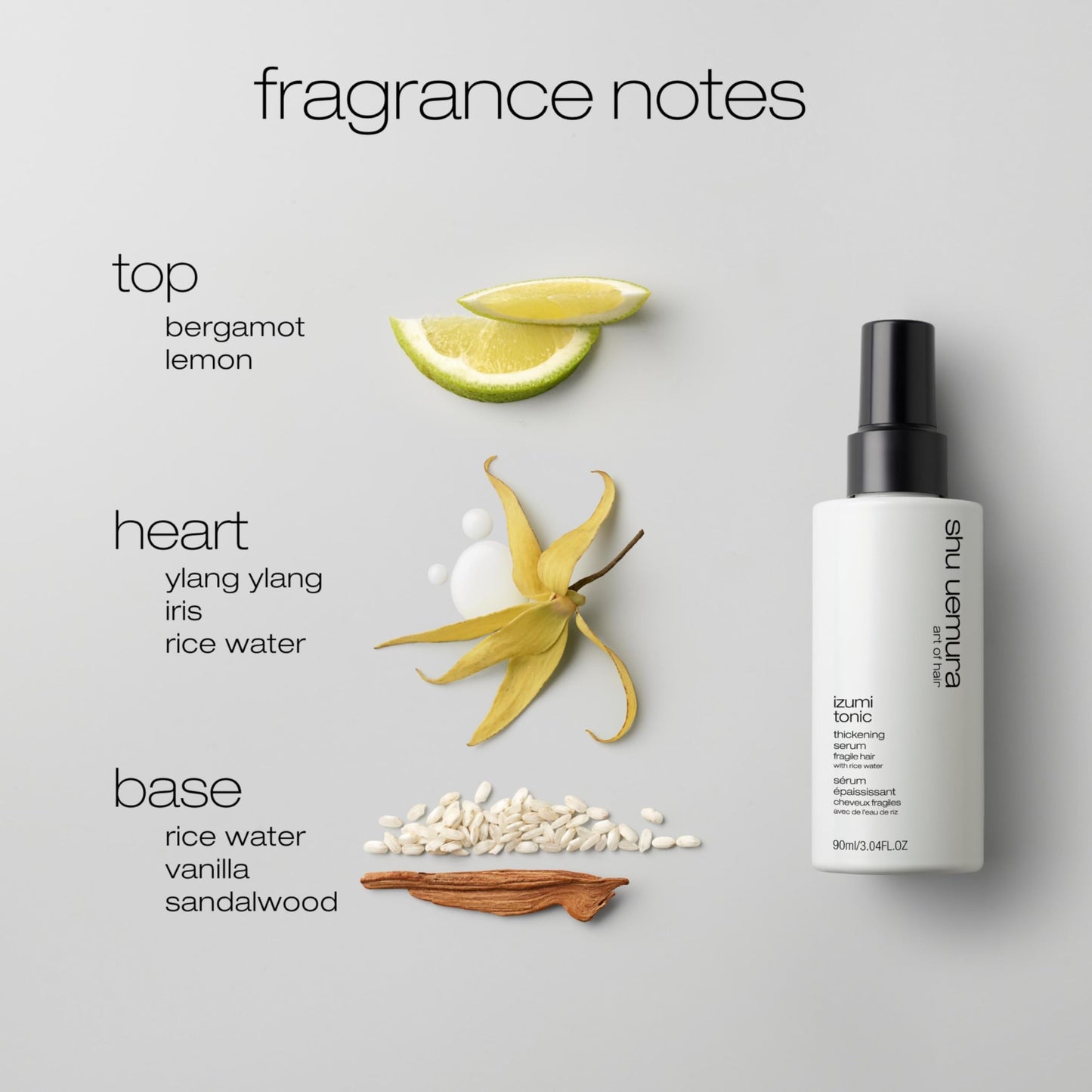 shu uemura art of hair Izumi Tonic Strengthening & Thickening Rice Water Hair Serum - Hydrates & Repairs Damaged Hair, Softens and Adds Shine, With Japanese Rice Water
