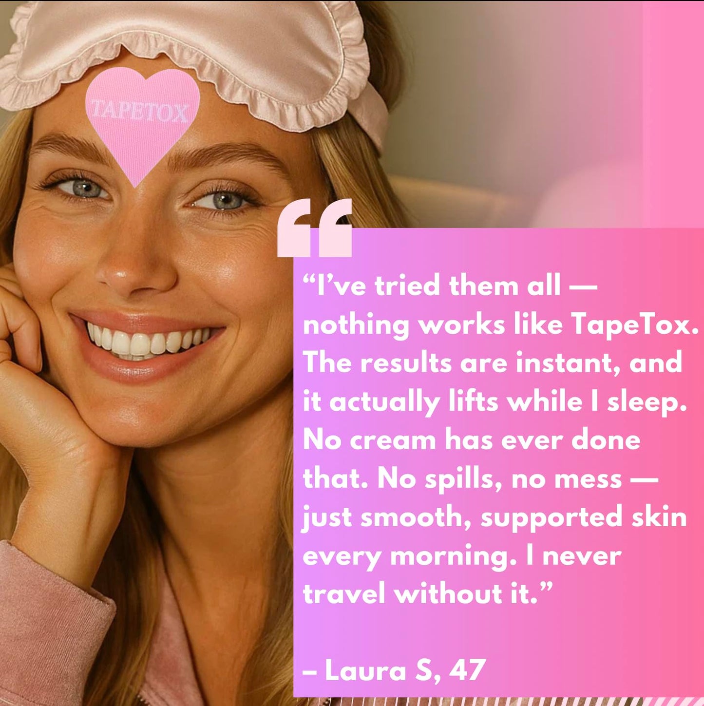 Skin Supervision TapeTox Hearts Face Patches Infused with Wild Yam and Snow Mushroom, Overnight Treatment, 30 Heart-Shaped Patches, for 11 Lines, Smile Lines and Crow's Feet