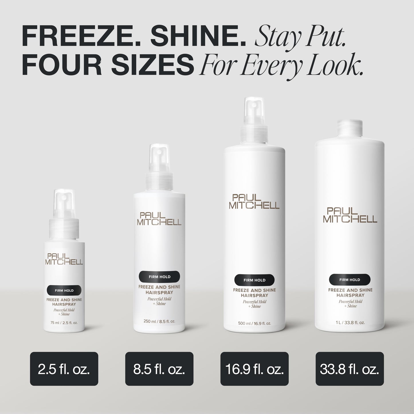 Paul Mitchell Freeze and Shine Hairspray, Powerful Hold + Shine, For Coarse Hair, 16.9 fl oz