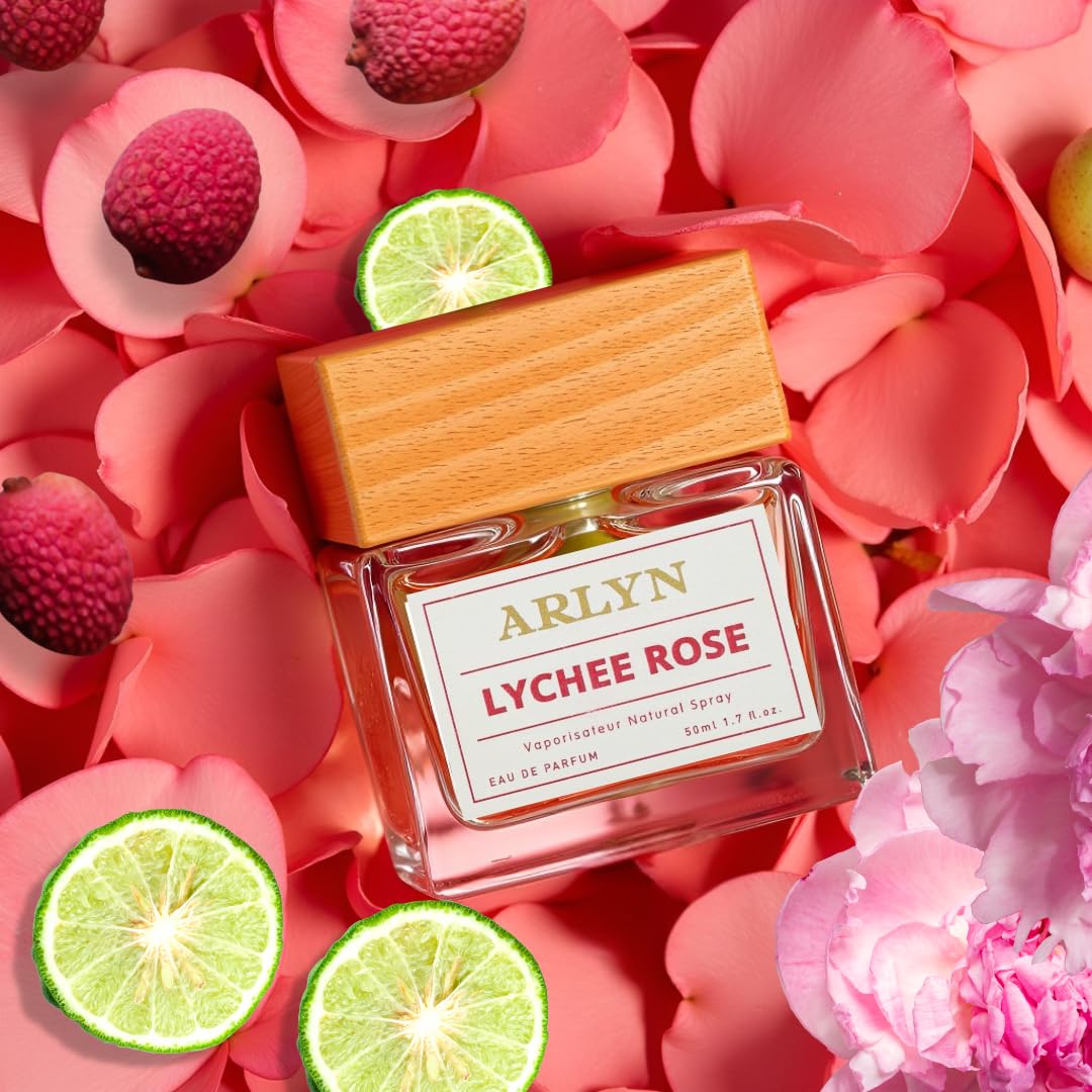 ARLYN Lychee Rose Eau De Parfum Inspired by Mar.Ly De.L.ina, Long-Lasting Perfume for Women, Vegan & Eco-Conscious with Clean Ingredients, Lychee, Peony, Rose and Vanilla - 50ml / 1.7 oz
