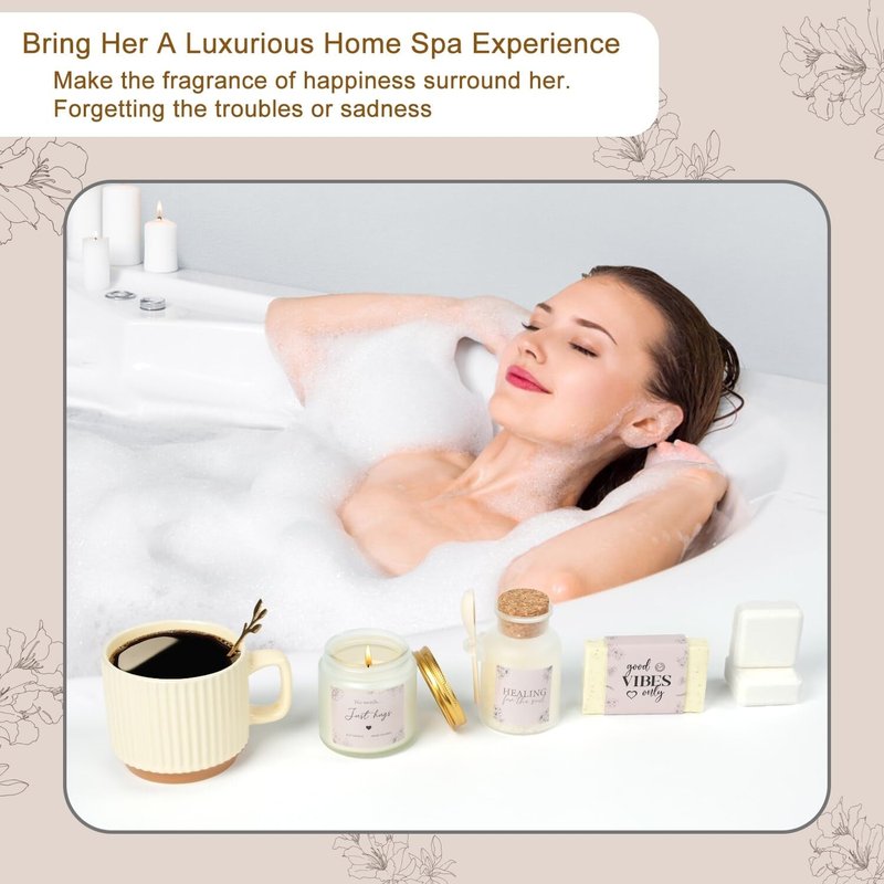 Mothers Day Thinking of You Gift Basket for Mom, Self Care Get Well Soon Birthday Gifts for Women, Relaxing Spa Gifts Basket Sick Care Package for Women, Relaxation Get Well Gift After Surgery
