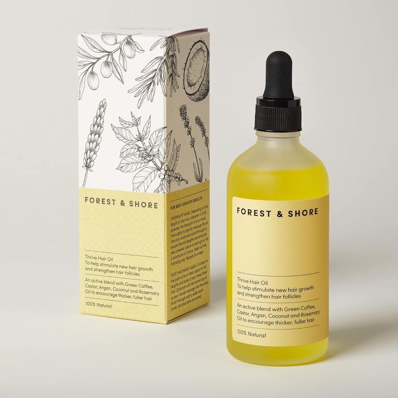 Hair Growth Oil - 100% Natural Caffeine & Biotin Serum for Damaged Hair | Argan, Castor & Rosemary Oils