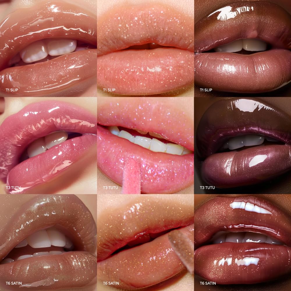 ENTROPY MAKEUP Tulle Lip Gloss, Lightweight 3D Pearl Shimmer, Ultra-Gloss High Shine, Non-Sticky Moisturizing Lip Gloss with Peptide Complex, Voile