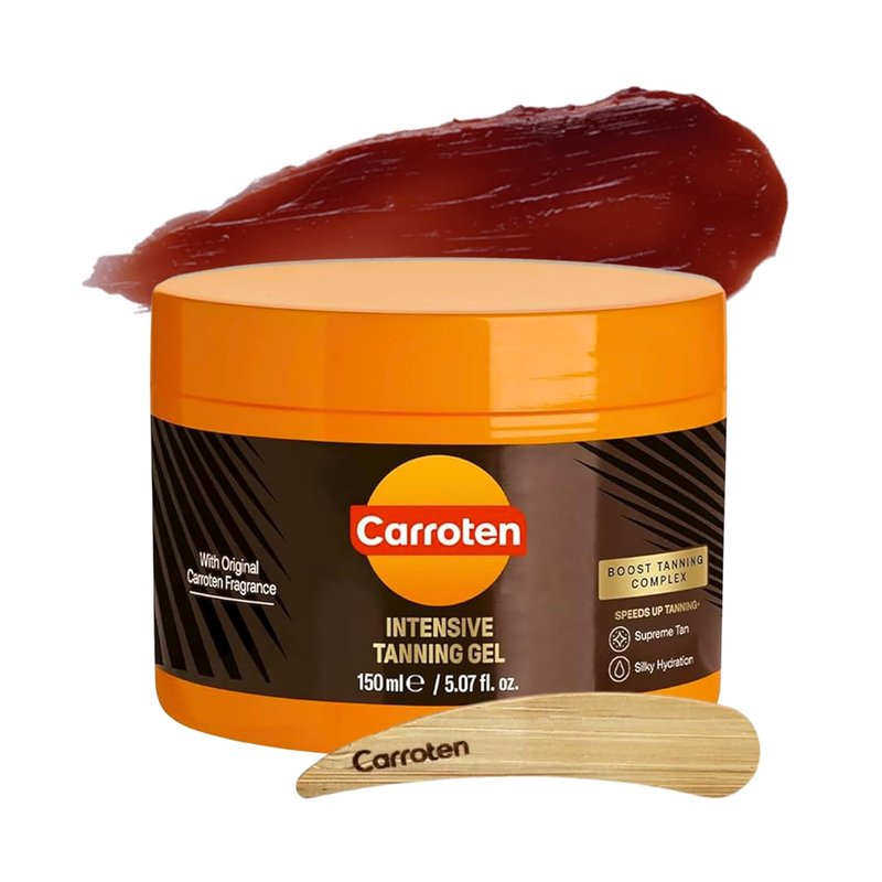 Carroten Intensive Tanning Gel - Browning Tan Accelerator | Non-Greasy & Water-Resistant | 5 oz with Spatula