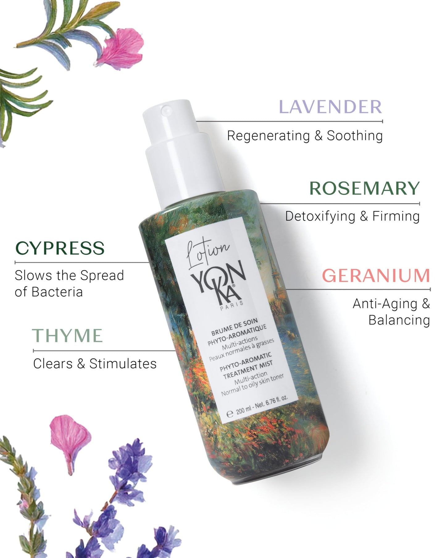 Yon-Ka Paris | Limited Edition Lotion Toner PNG | Purifying Face Toner Mist | for Normal and Oily Skin | 99% Natural Ingredients with Lavender Rosemary | 6.76 fl oz