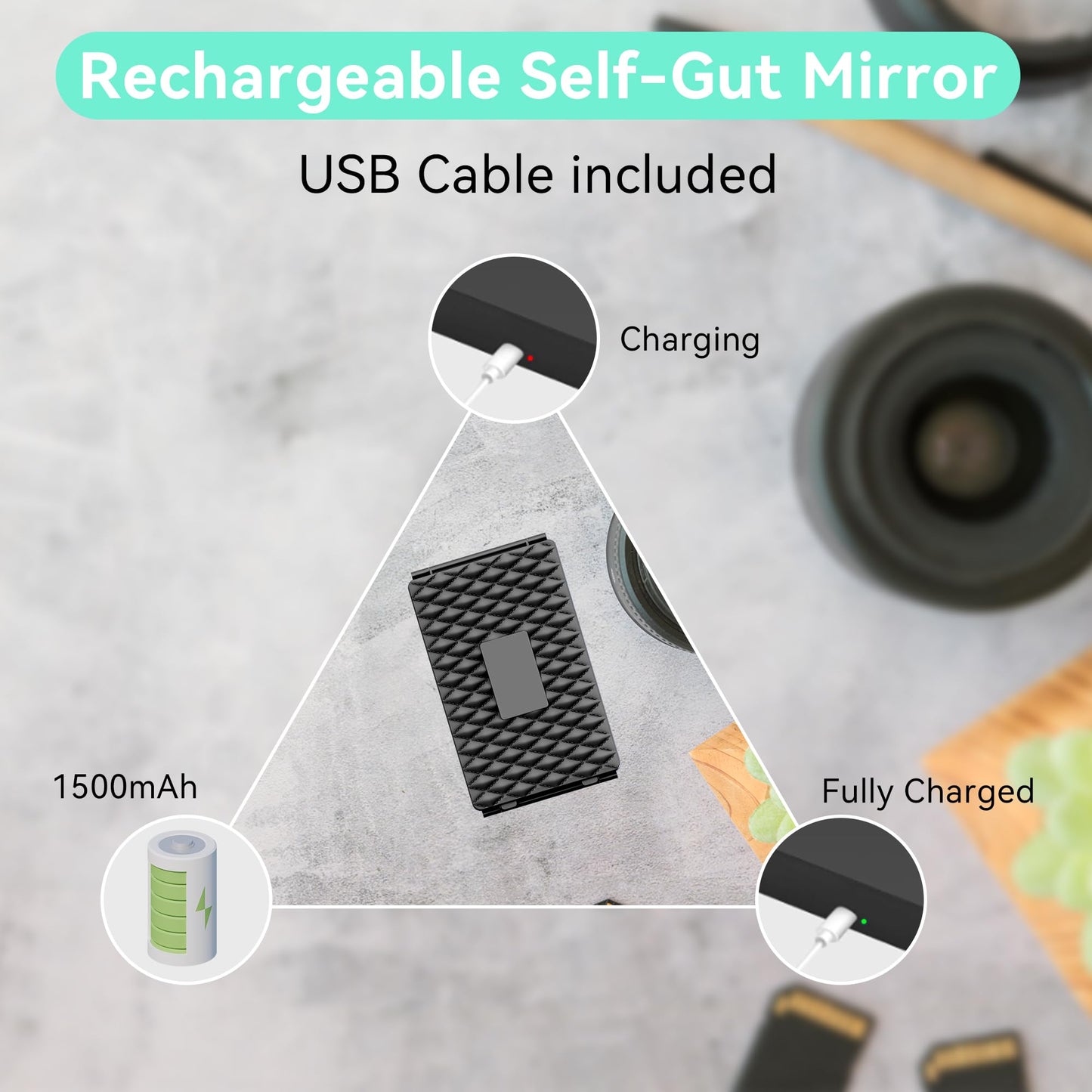 Moruedtu 3 Way Mirror with LED Lights & 360° View,See Back of Head Trifold Barber Mirror for Self Haircut, Shaving & Braiding, Portable Travel Design with Hook for Home,Men & Women (Black)