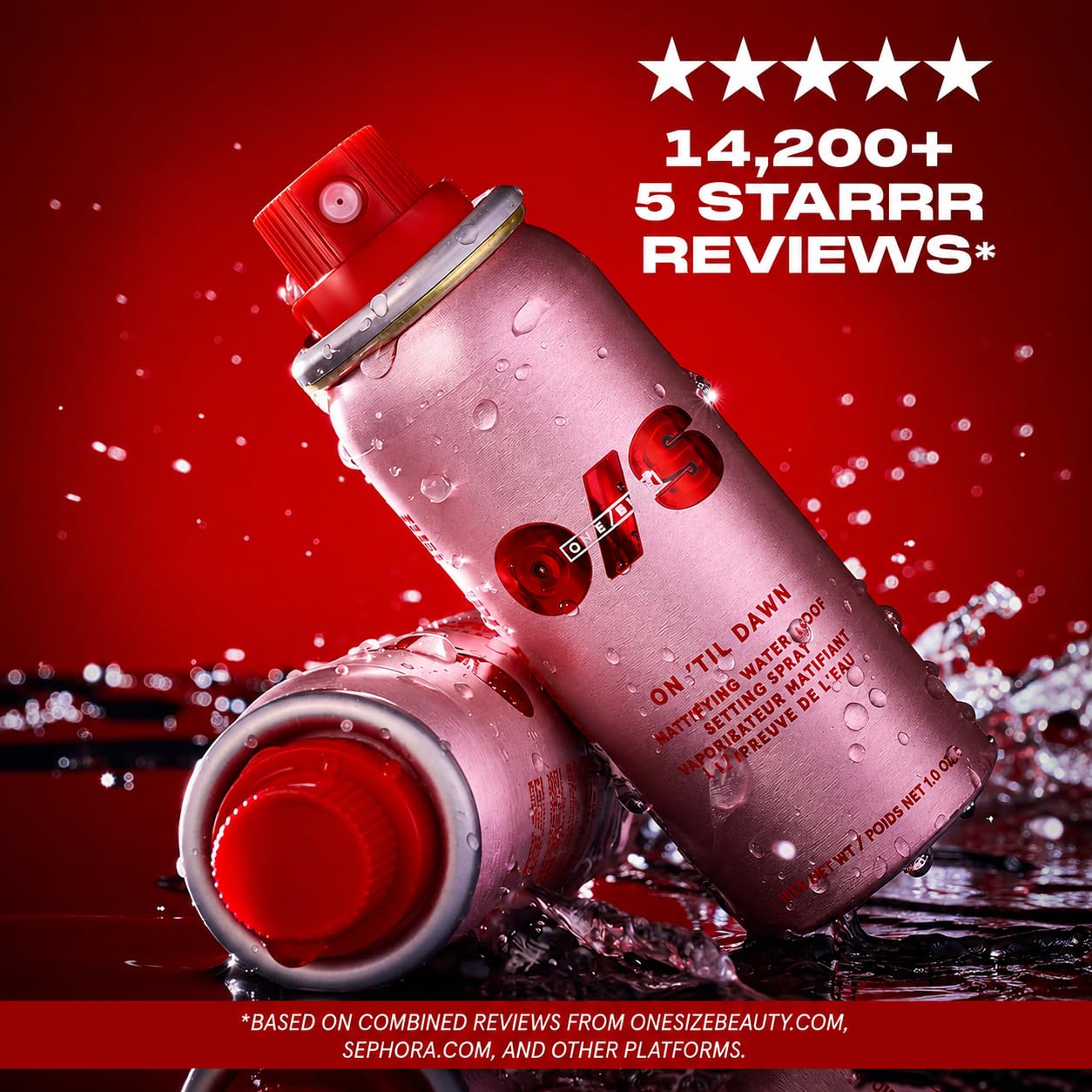 One Size by Patrick Starrr On 'Til Dawn Travel Size Mini Mattifying Waterproof Setting Spray for Long Lasting Face Makeup, All Day Matte Finish, Light Finishing Spray