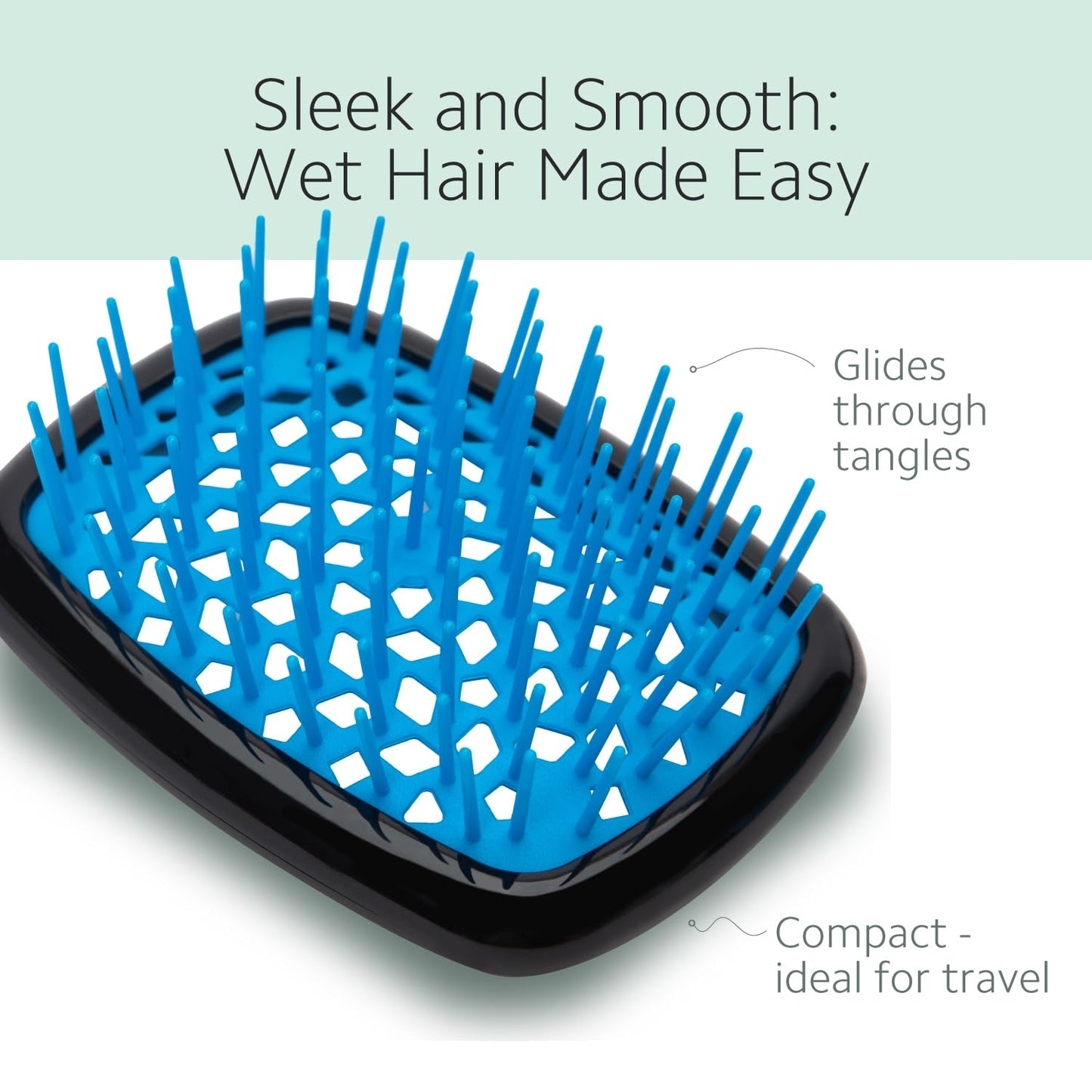 Ibiza Hair AirWave AM Shower Brush - Effortless Hair Detangling | Lightweight, Anti-Static, Heat Resistant | Black