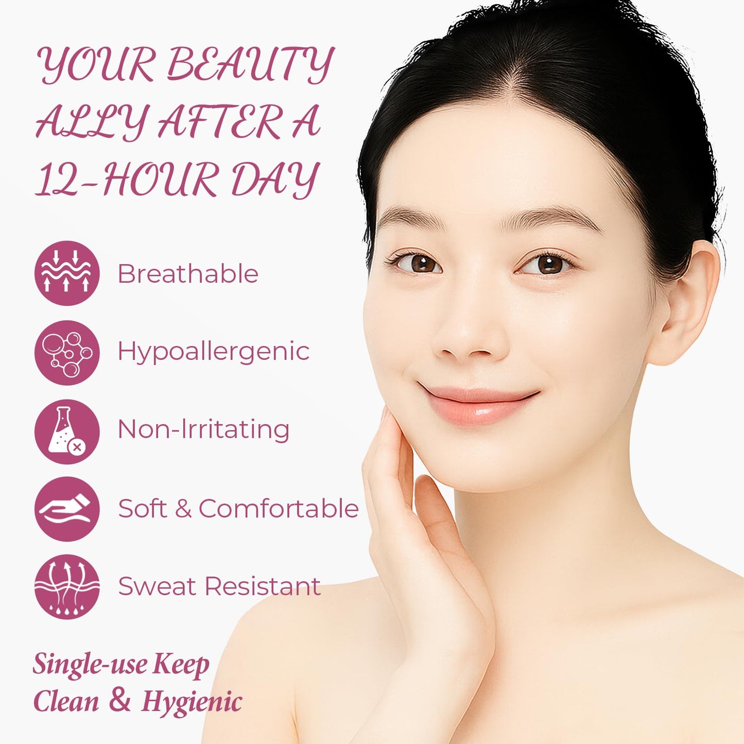 Forehead Facial Anti Wrinkle Patches: Soften Gentle Forehead Age 25-35 Women - Smooth Frown Lines & Fine Creases Single-Use Hypoallergenic Non-Silicone Hygienic Before Makeup Overnight Use Gift 12PCS