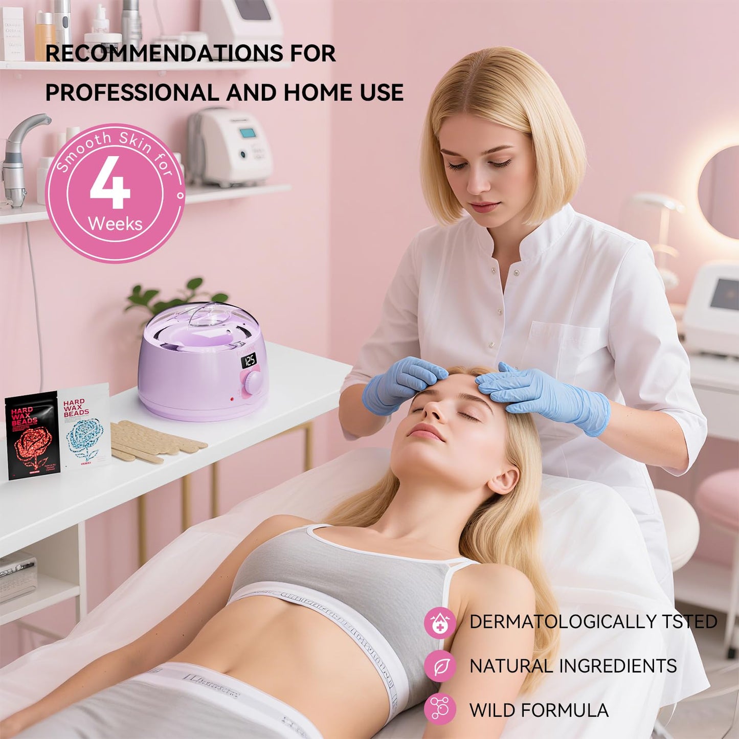Rosepil Digital Wax Warmer - Beginner-Friendly Waxing Kit with Smart Temp Control, 6 Packs (3 Colors) Wax Beads for Targeted Hair Removal - Ideal for Body, Bikini, face, Home Salon Use