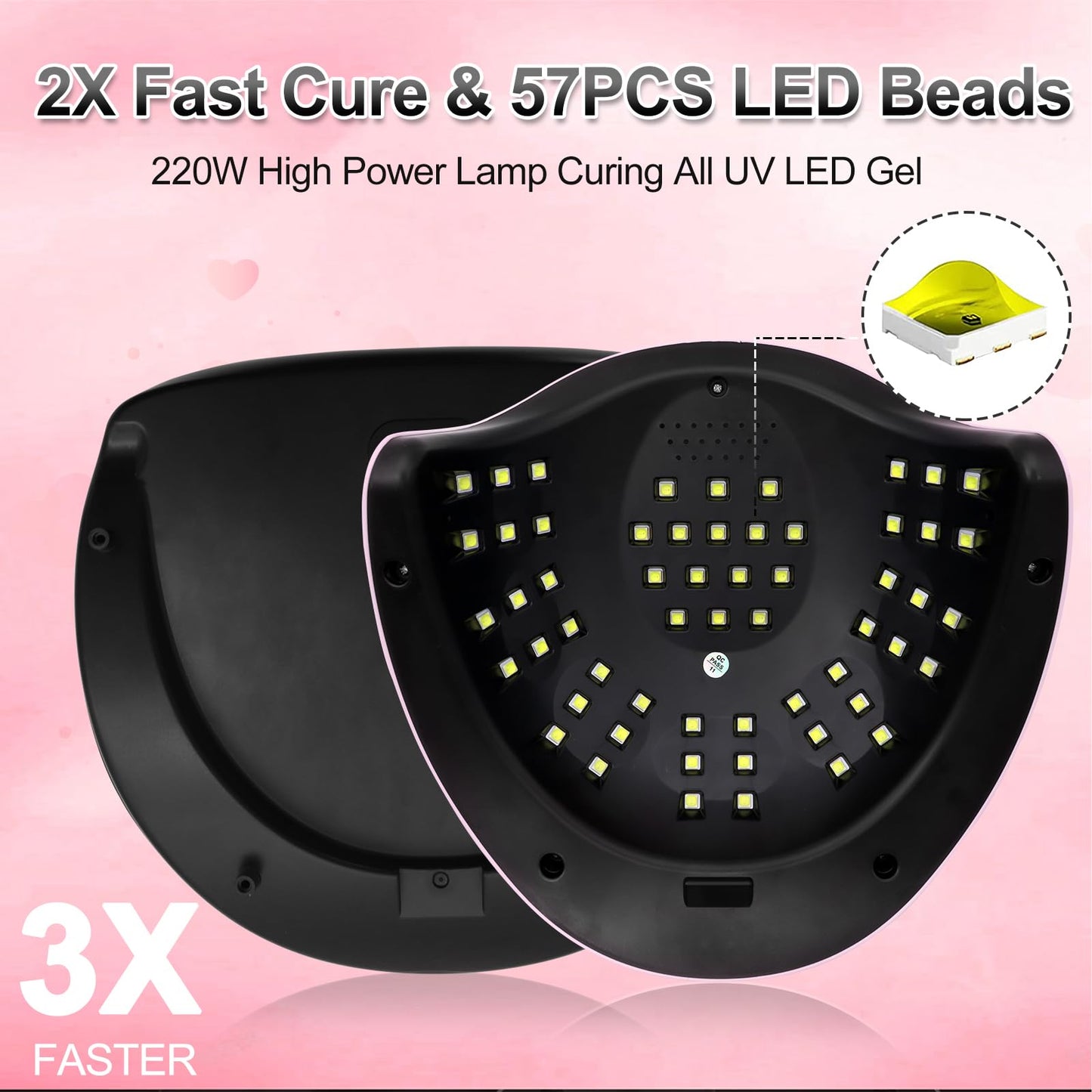 LKE UV Nail Lamp, 72W LED Nail Lamp Nail Dryer Light for Nails with 3 Timer Setting & LCD Touch Display Screen for Home and Salon Use (C-White) (3)