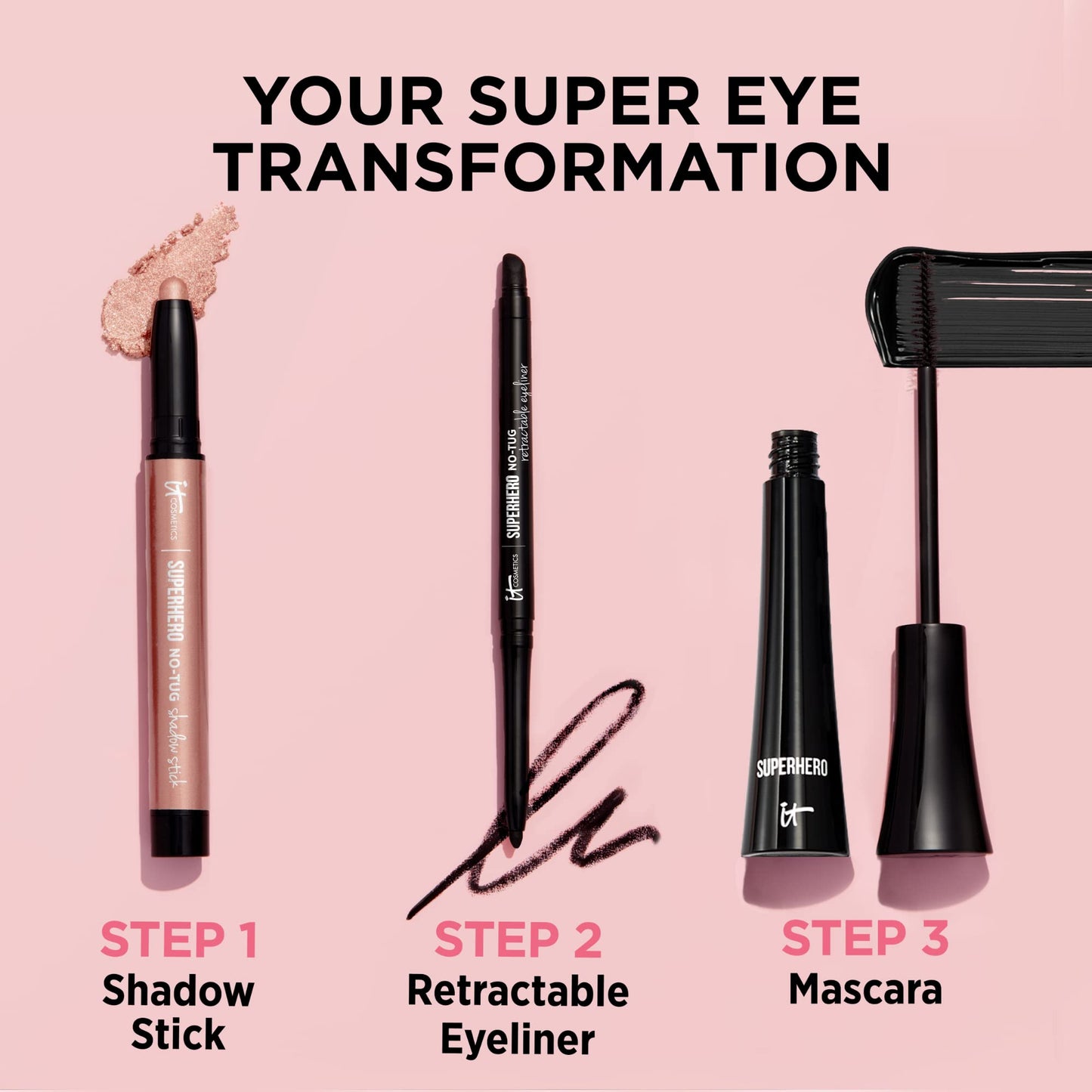 IT Cosmetics Superhero No-Tug Retractable Eyeliner - All-Day Wear, Waterproof Formula Won’t Smudge - With Avocado Oil, Chamomile Extract, Vitamin E & Carnauba Wax - 0.008 oz