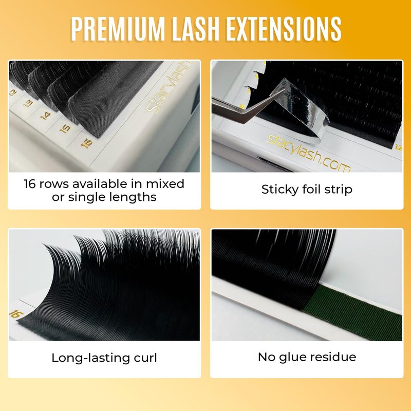 Mink Eyelash Extensions - Semi-Permanent Individual Lashes | Classic & Volume | J-0.05-MIX 8-15