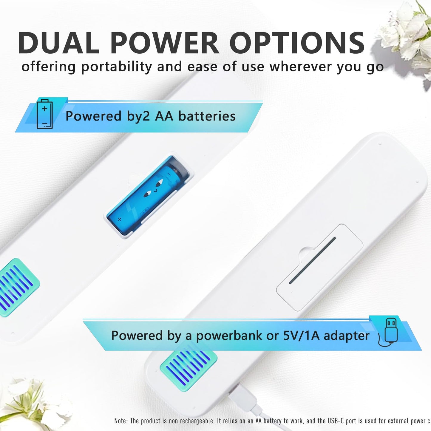 UWTLFCE UV-C Toothbrush Sanitizer Case for Travel, Portable Sanitizer and Holder Universal Fits Electric and Manual Brush Heads, Smart Automatic Operation