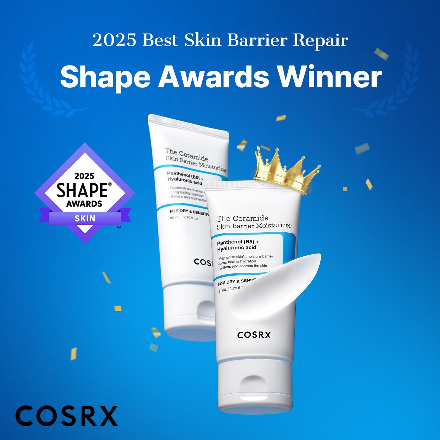 COSRX Ceramide Skin Barrier Moisturizer for Face with 7 Ceramides, Hyaluronic Acid & Panthenol, Barrier Repair Face Cream for Dry & Sensitive Skin, 2.7 oz, Korean Face Moisturizer, Korean Skin Care