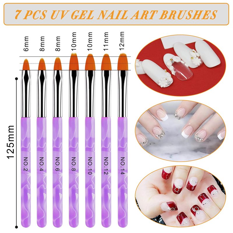 AROIC Acrylic Nail Brush Set - 28 Pcs Including UV Gel Art Brushes, 3D Extension Brush, Double Ended Dotting Pen for DIY With White Box, Colorful (Pack of 2)