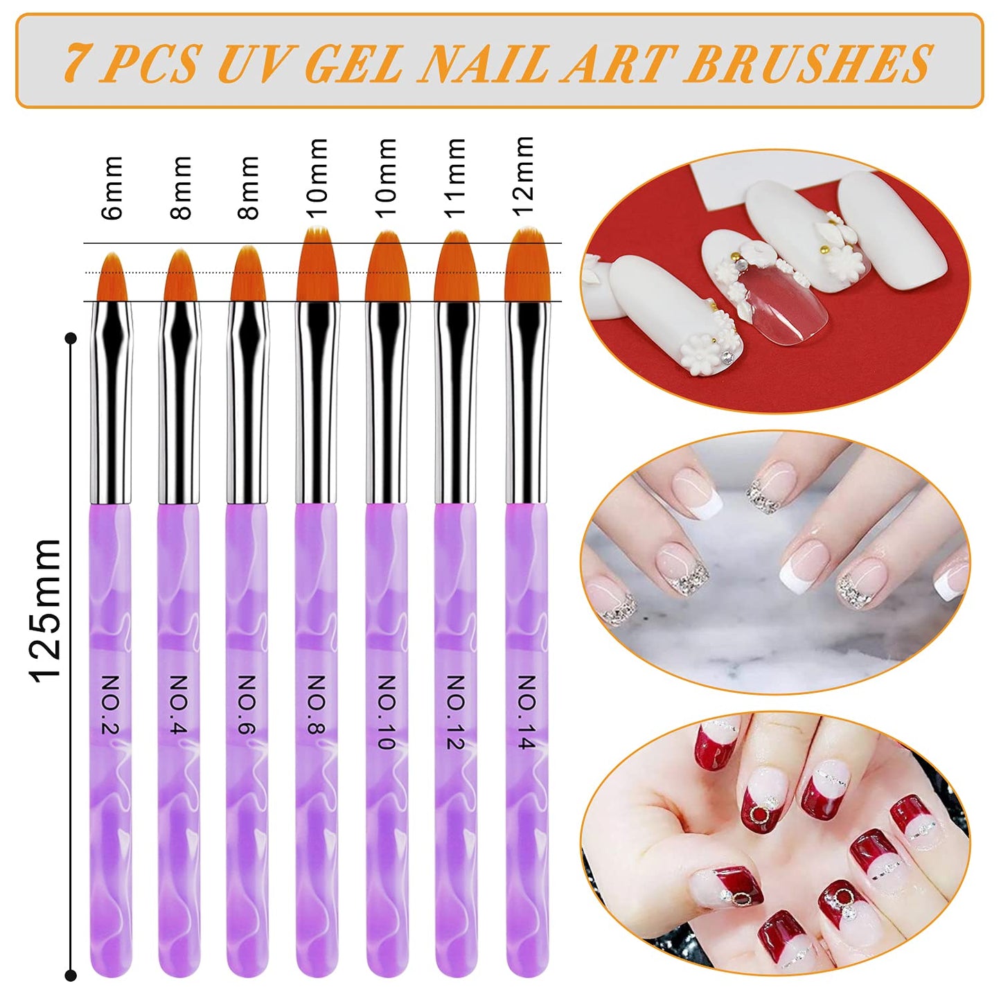 AROIC Acrylic Nail Brush Set - 28 Pcs Including UV Gel Art Brushes, 3D Extension Brush, Double Ended Dotting Pen for DIY With White Box, Colorful (Pack of 2)