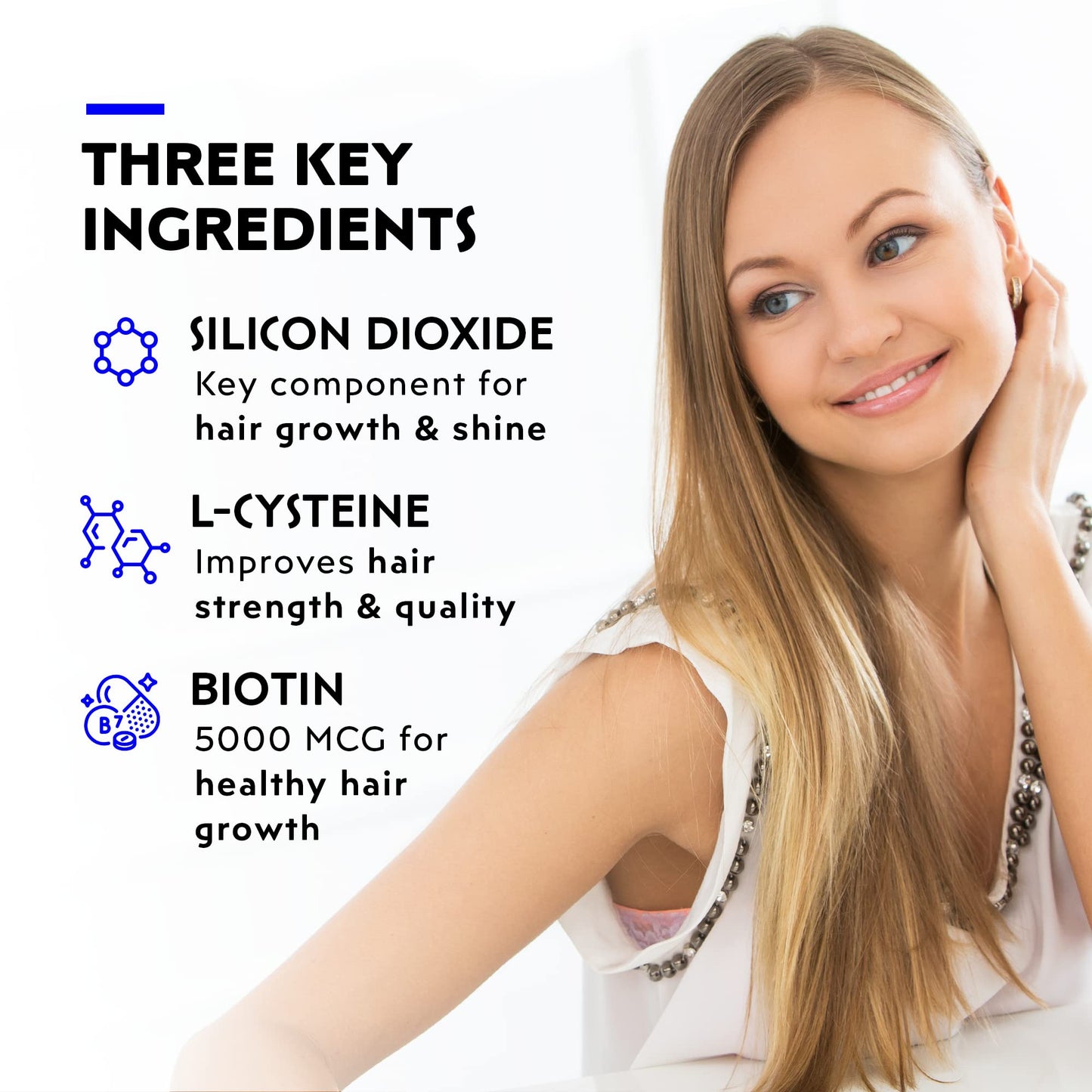 Elon Matrix 5000 - Biotin 5000mcg Vitamins for Hair Growth w/Extended Release - Promotes Healthy & Strong Hair & Nails - (60 Day Supply)