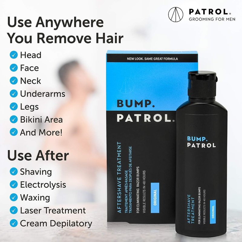Bump Patrol Original Formula Aftershave Treatment Serum – Razor Bump Stopper and Ingrown Hair Treatment for Men and Women, Ingrown Hair Serum with Salicylic Acid - 2 oz (Pack of 4)