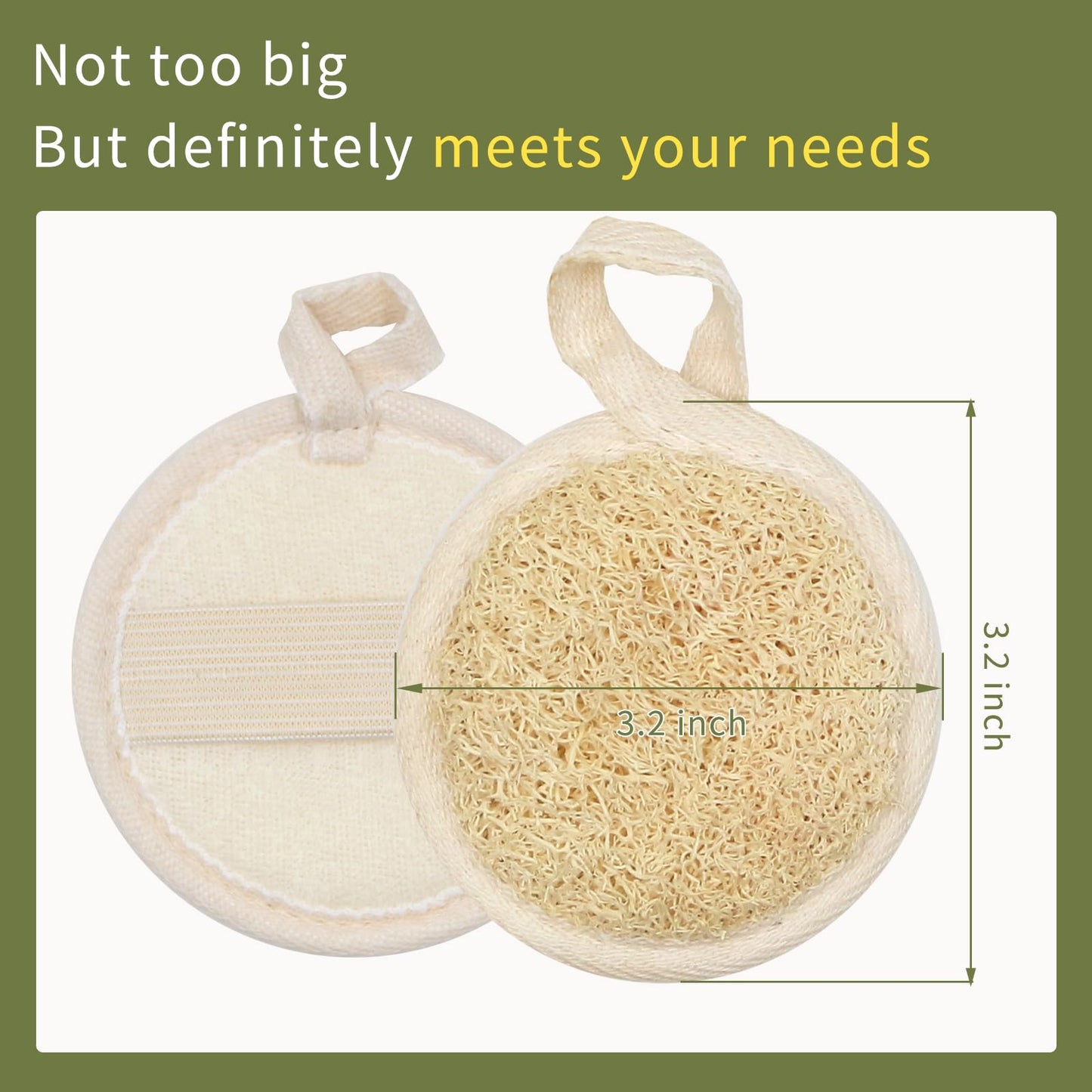6''Natural Loofah(4pack) Back Brush(1pack) Face Scrubber(4pack)