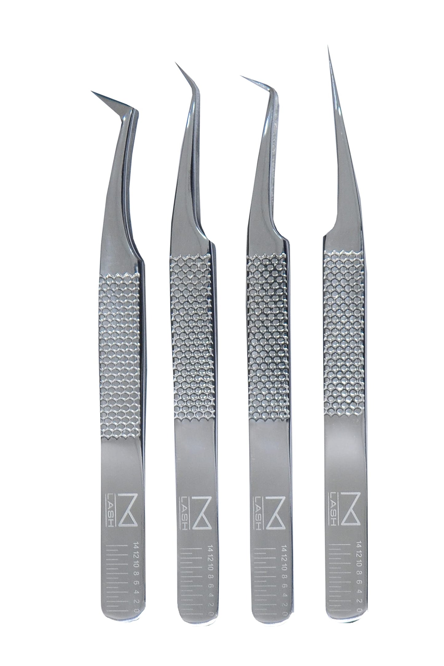 M LASH V4 - Stainless Steel Precision Eyelash Tweezers - Professional Grade Lash Applicator Tool for Meticulous Eyelash Extensions (Silver)