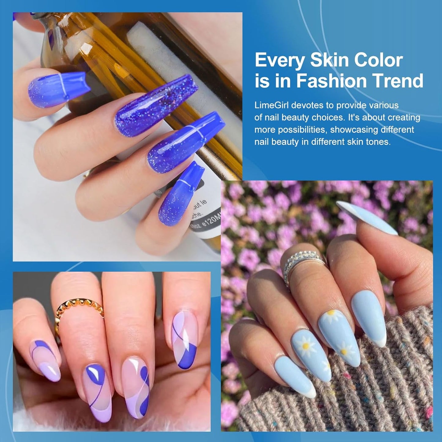 LimeGirl Gel Nail Polish Kit - 23PCS Starter Set with UV Light & 7 Vibrant Colors | Salon-Grade LED Lamp Included