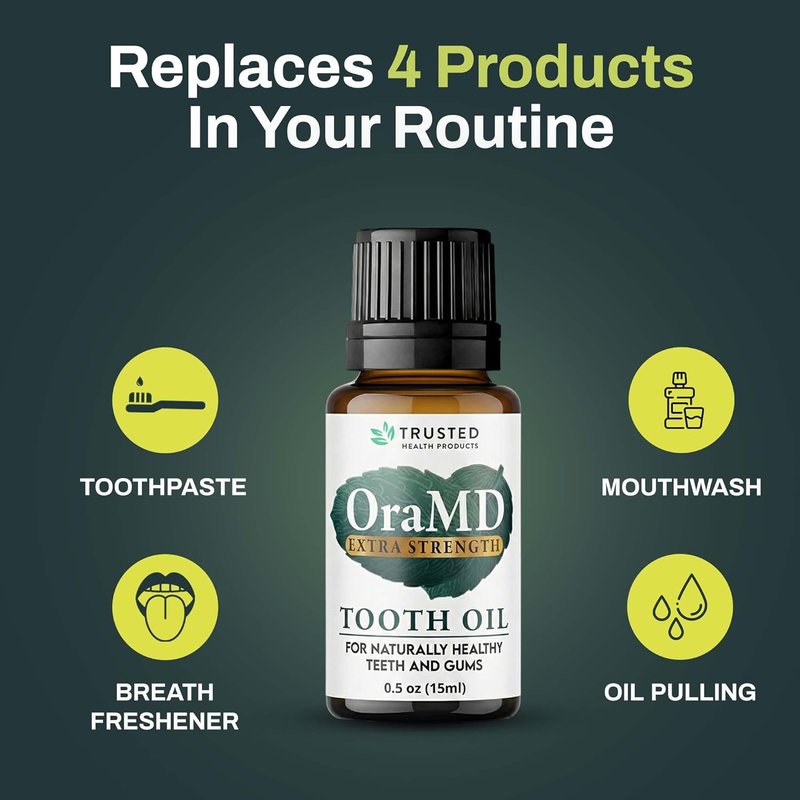 OraMD 4-in-1 Tooth Oil - Extra Strength Gum Disease & Gingivitis Treatment | All-Natural Formula (1 Pack)