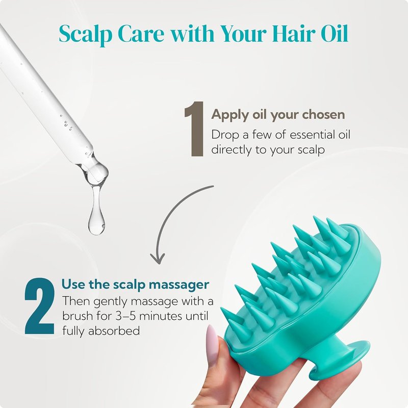 HEETA Hair Scalp Massager Shampoo Brush - Soft Silicone Bristles for Dandruff Removal | Waterproof, 2 Pack (Green & Black)