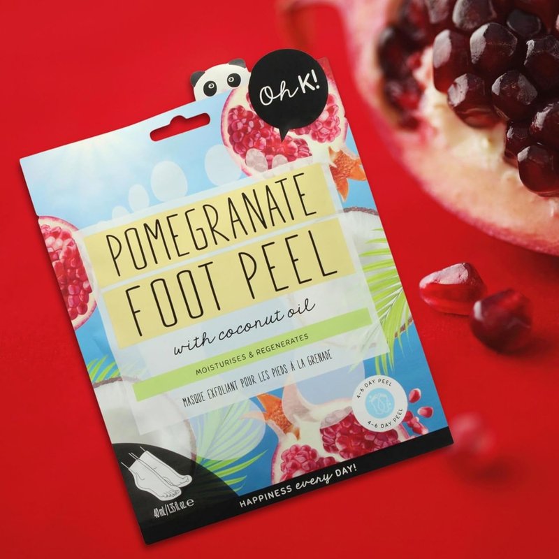 Pomegranate Foot Peel Mask - Exfoliating Treatment for Dry Feet & Cracked Heels | 1 Pair