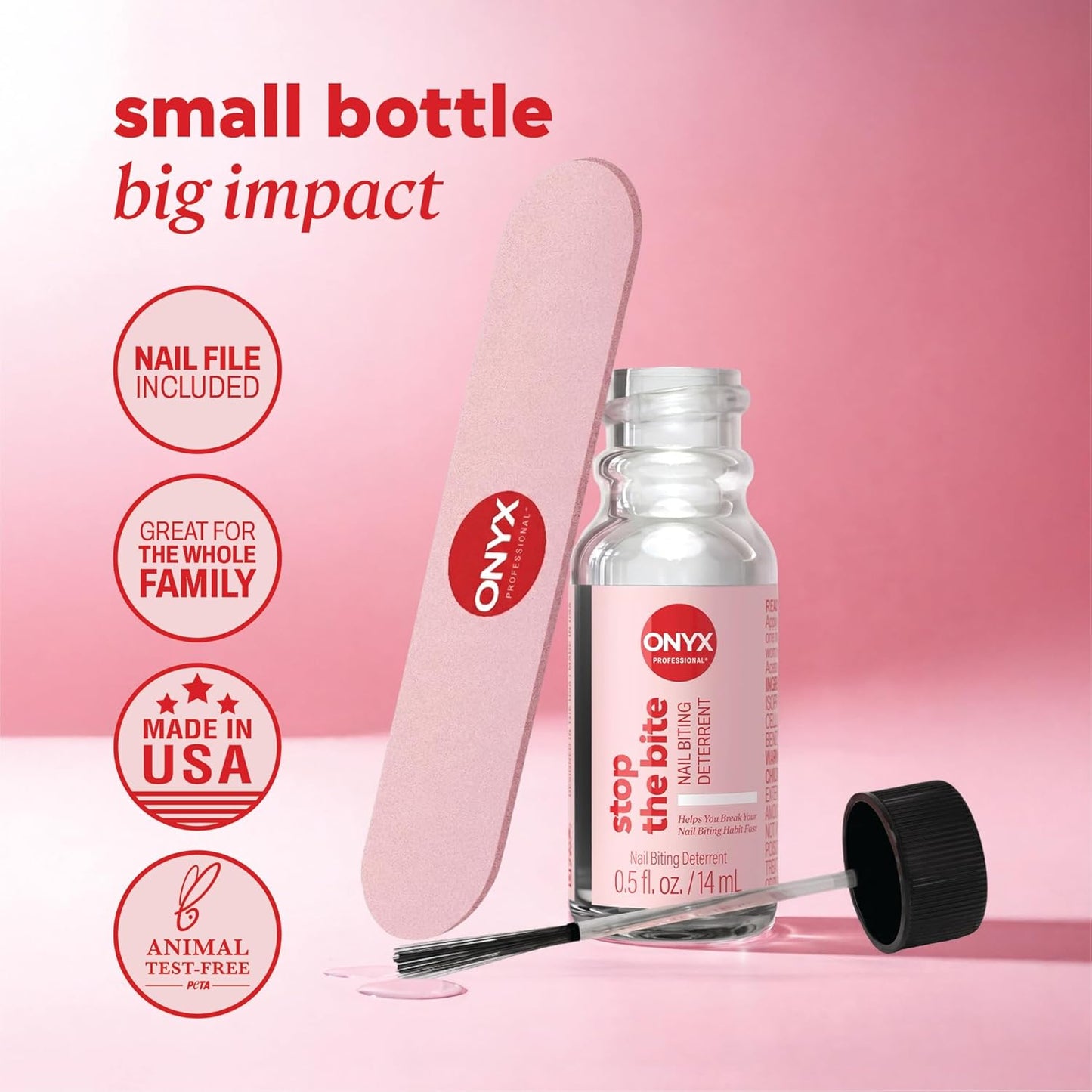 Onyx Stop The Bite Nail Biting Prevention Polish - 0.5 Fl Oz | Effective Deterrent for Thumb Sucking